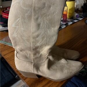 No Boundaries Beige Heeled Boots